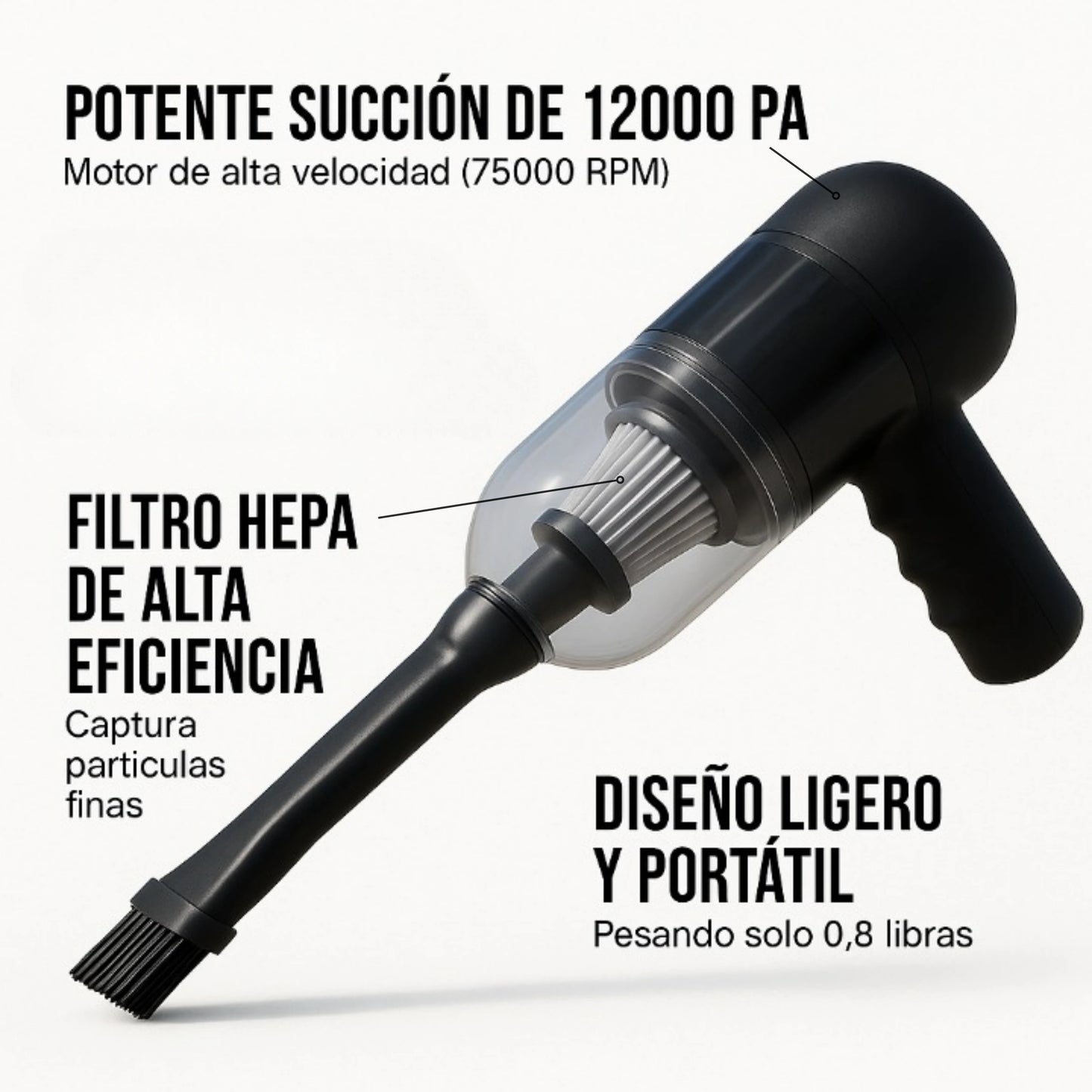 TurboDust® Aspiradora Profesional Portátil