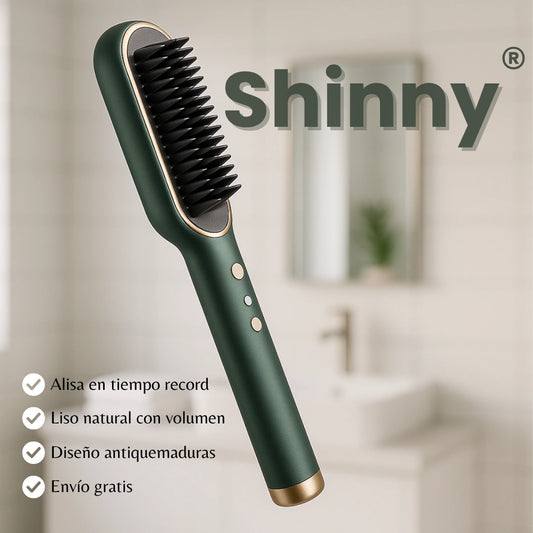 Shinny® | Cepillo Alisador Profesional + Reparación Capilar Maca & Colágeno